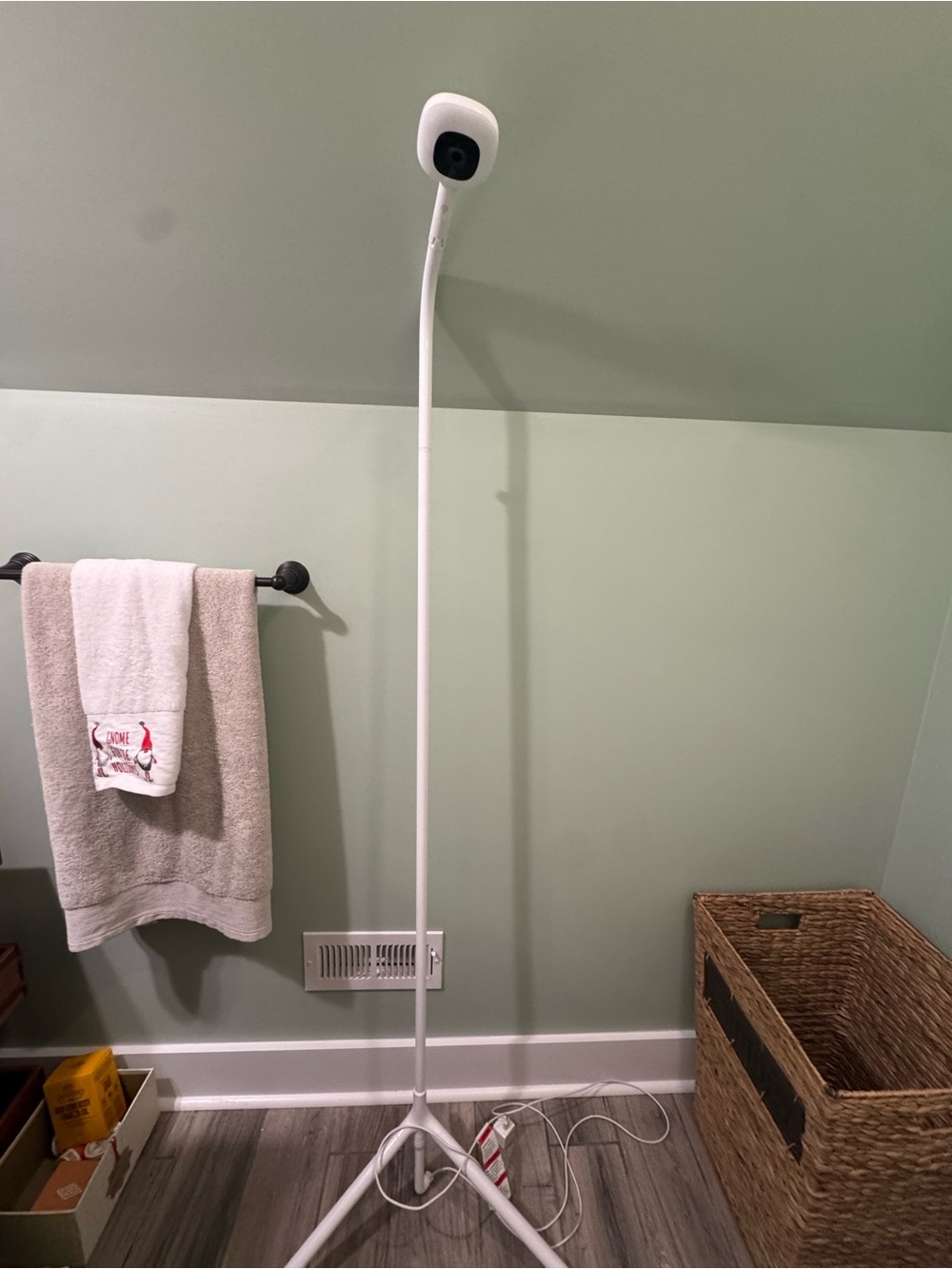 White Floor-Standing Security/Streaming Camera on Adjustable Tripod